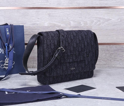 Modern Luxury Black Studded Jacquard Shoulder Bag