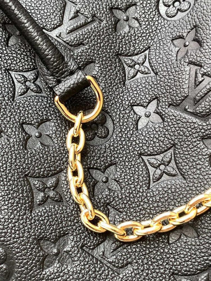 Modern Italian-Inspired Monogram Leather Shoulder Bag