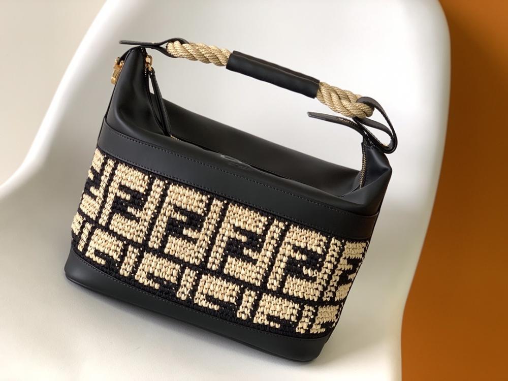 Gold Woven Leather Top Handle Bag