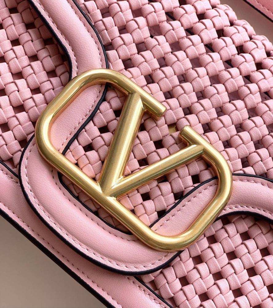 Modern Italian-Inspired Woven Calfskin Shoulder Bag