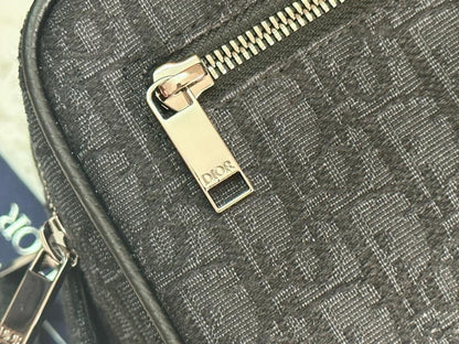 Modern Premium Black Printed Calfskin Top Handle Bag