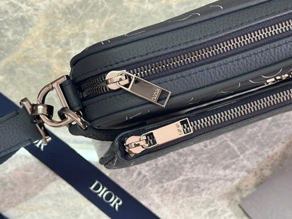 Luxury Elegant Blue Leather Shoulder Bag