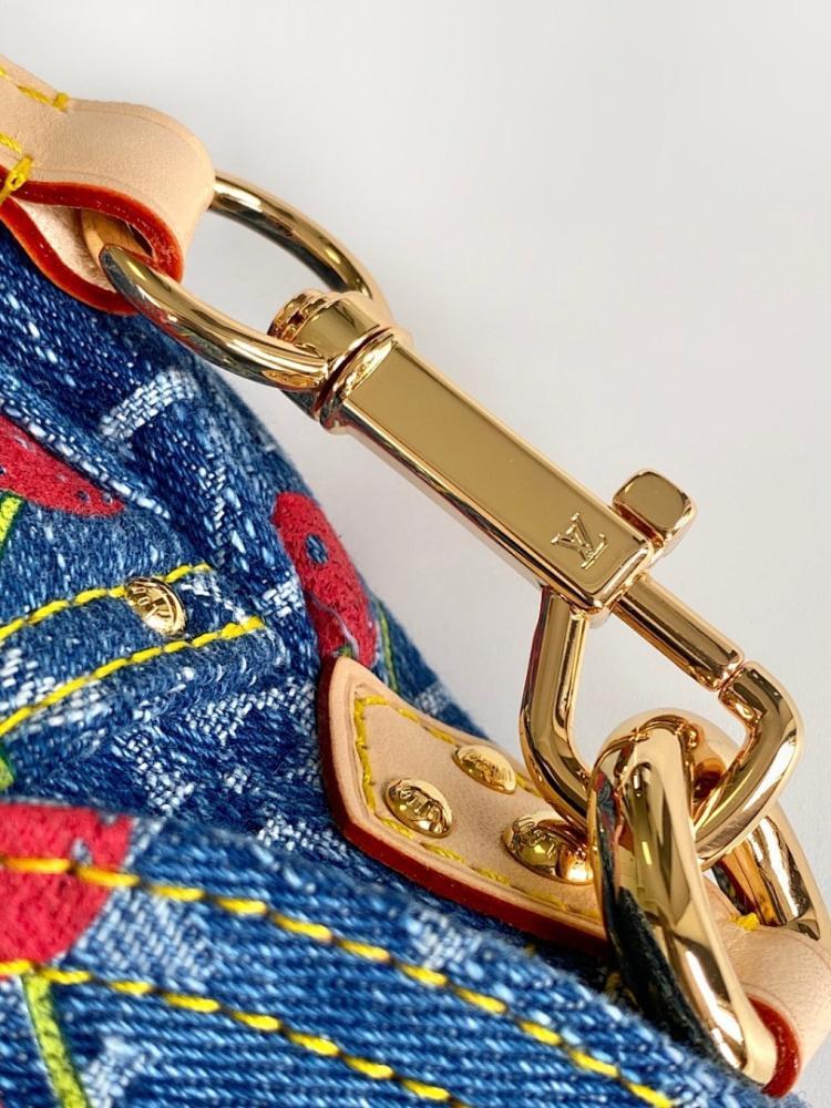Modern Luxury Monogram Denim Shoulder Bag