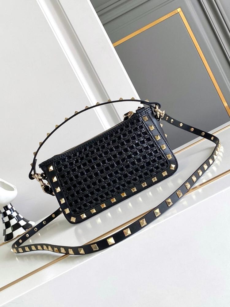 Elegant Stylish Studded Raffia Crossbody Bag – Special Edition