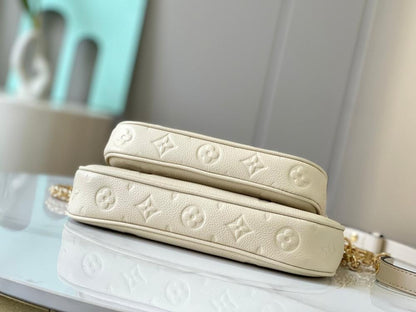 Elegant Refined Gold Monogram Jacquard Shoulder Bag