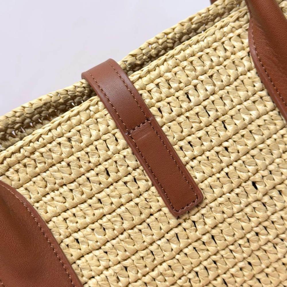 Woven Leather Top Handle Bag