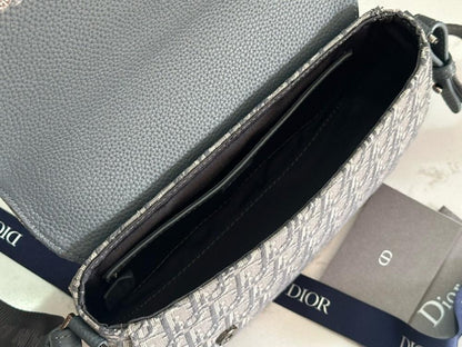 Saddle Black Printed Calfskin Shoulder Bag