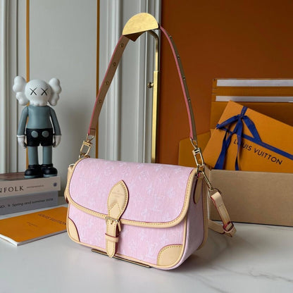 Diane Embroidered Denim Shoulder Bag