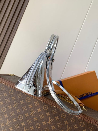Alma Silver Monogram Shoulder Bag