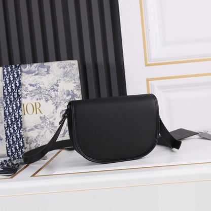 Elegant Stylish Black Printed Calfskin Shoulder Bag