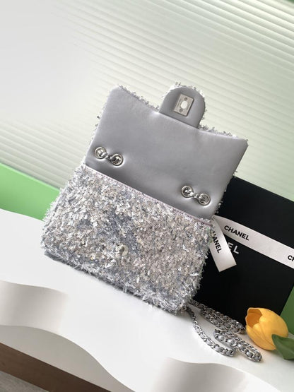 Silver Top Handle Bag