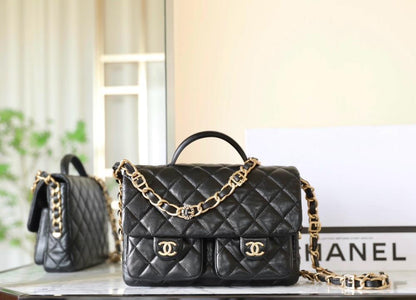 Classic Elegant Leather Top Handle Bag