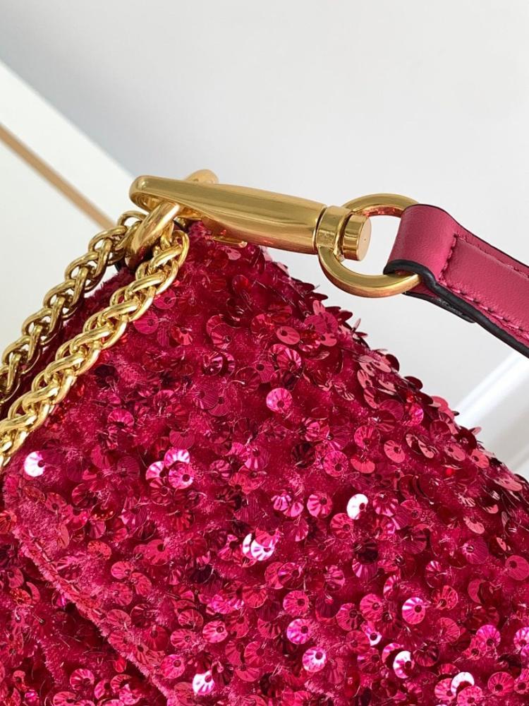Classic Modern Embroidered Lambskin Shoulder Bag
