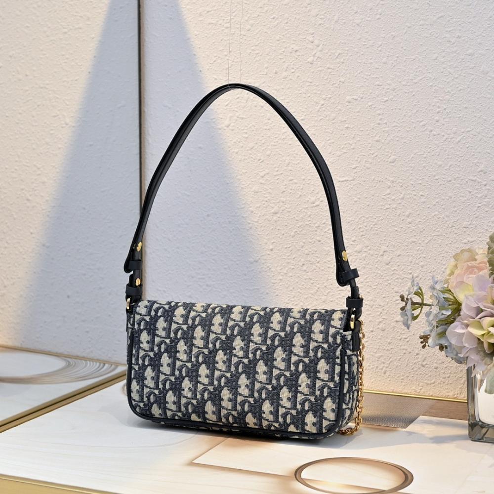 Modern Italian-Inspired Blue Printed Leather Shoulder Bag