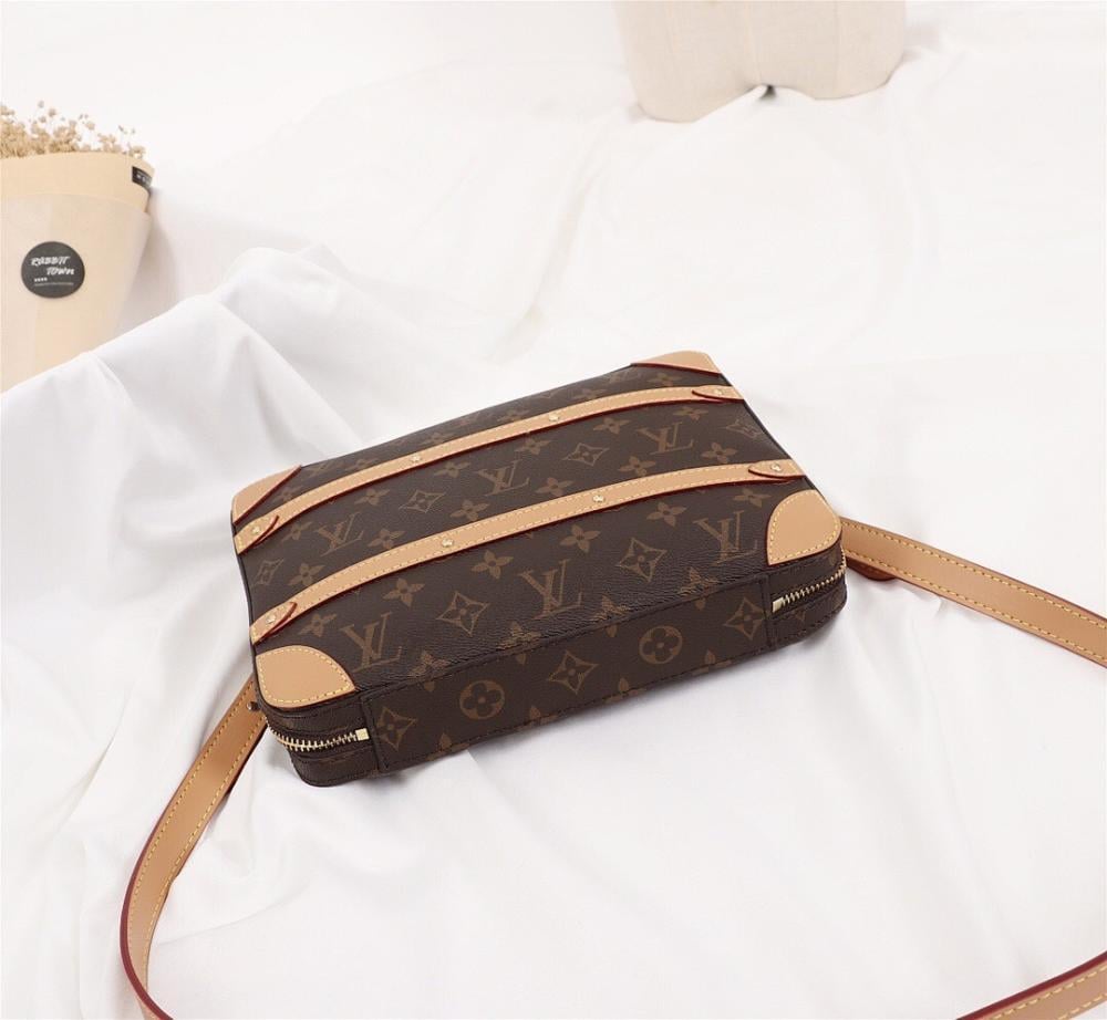 Soft Trunk Monogram Leather Shoulder Bag