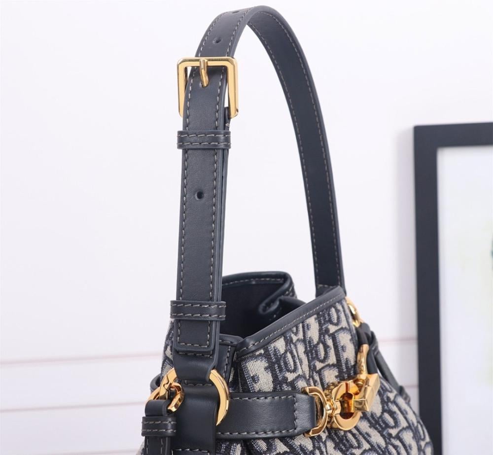 Modern Refined Blue Calfskin Crossbody Bag
