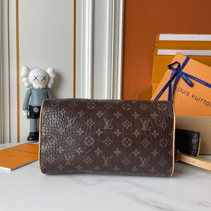 Modern Stylish Monogram Calfskin Top Handle Bag