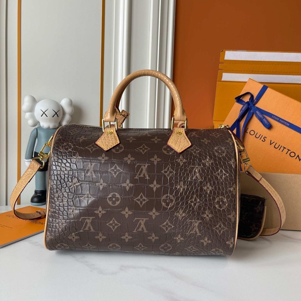 Modern Stylish Monogram Calfskin Top Handle Bag