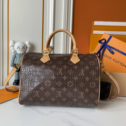 Modern Stylish Monogram Calfskin Top Handle Bag