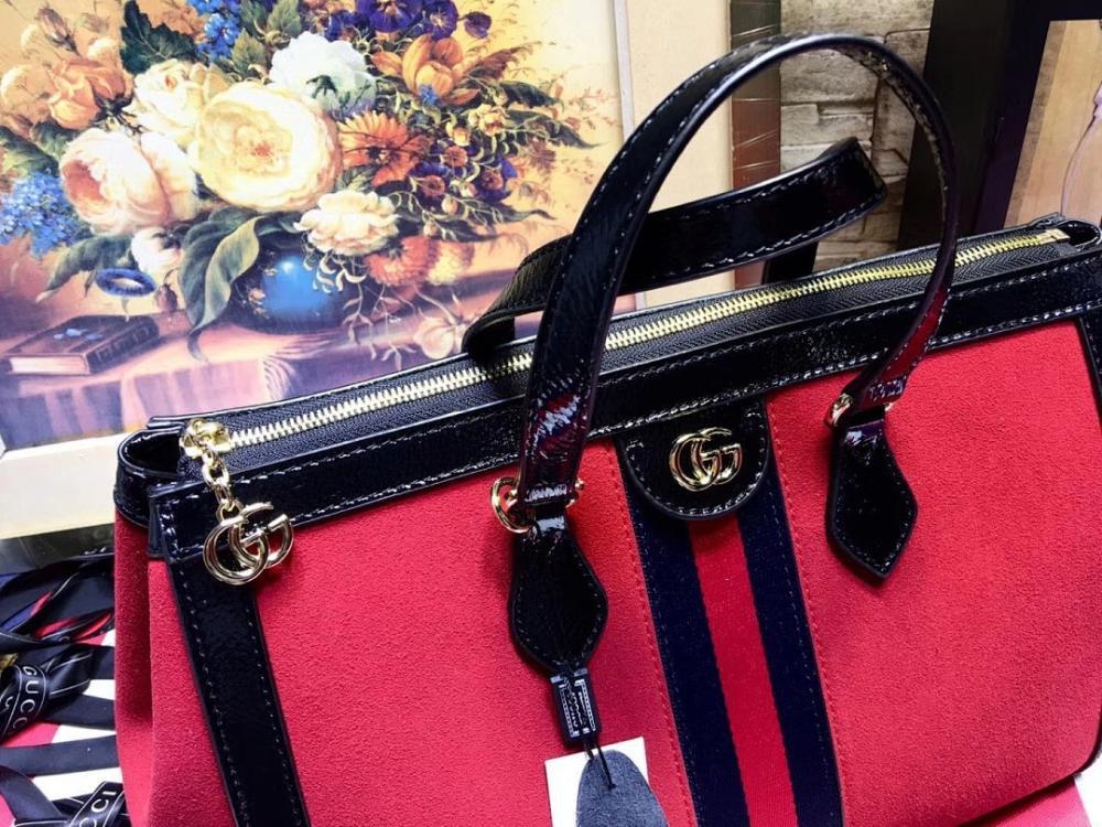 Alma Red Top Handle Bag