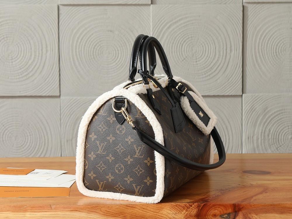 Elegant Refined Monogram Lambskin Top Handle Bag