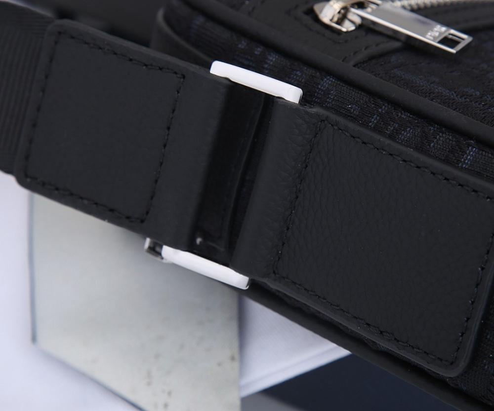 Classic Elegant Black Printed Calfskin Shoulder Bag