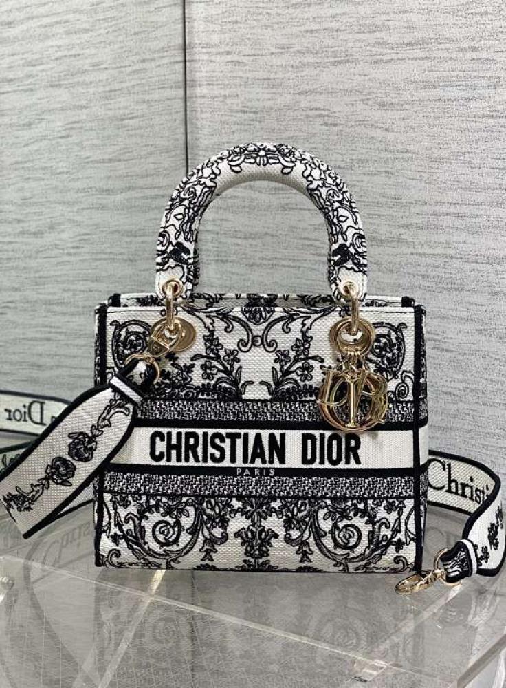 Embroidered Top Handle Bag