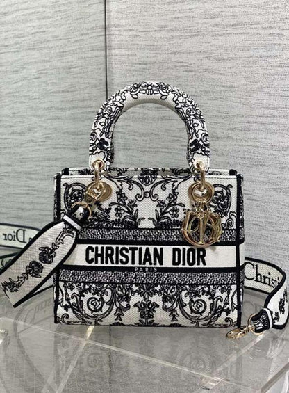 Embroidered Top Handle Bag