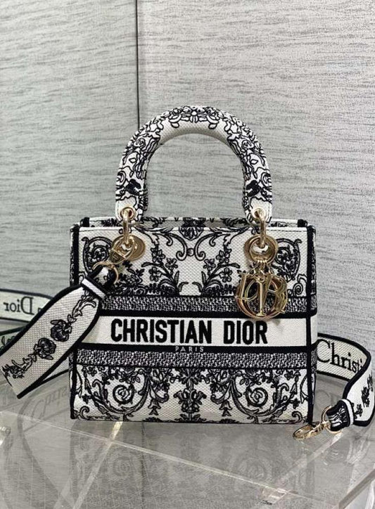 Embroidered Top Handle Bag