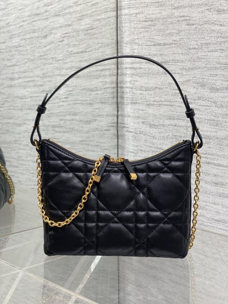 Embroidered Lambskin Shoulder Bag