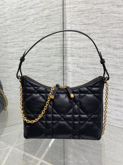 Embroidered Lambskin Shoulder Bag
