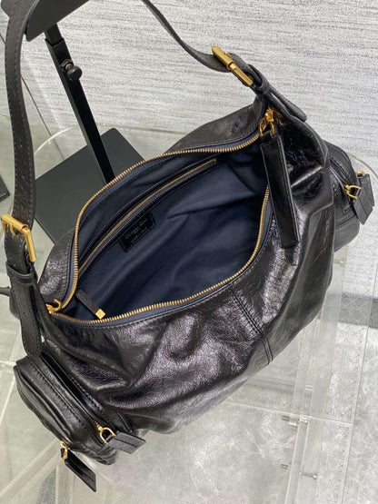 Classic Brown Calfskin Top Handle Bag