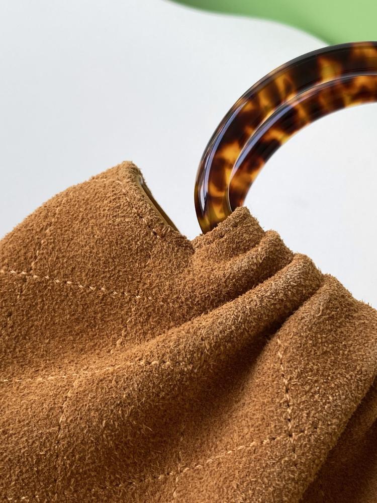 Suede Top Handle Bag