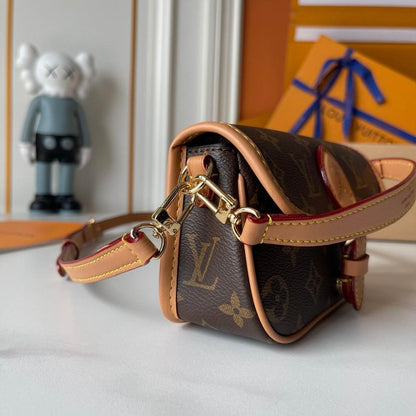 Diane Monogram Calfskin Shoulder Bag