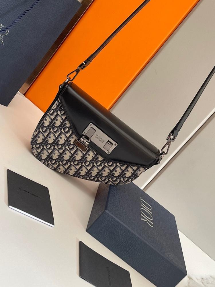 Luxury Stylish Black Printed Calfskin Shoulder Bag