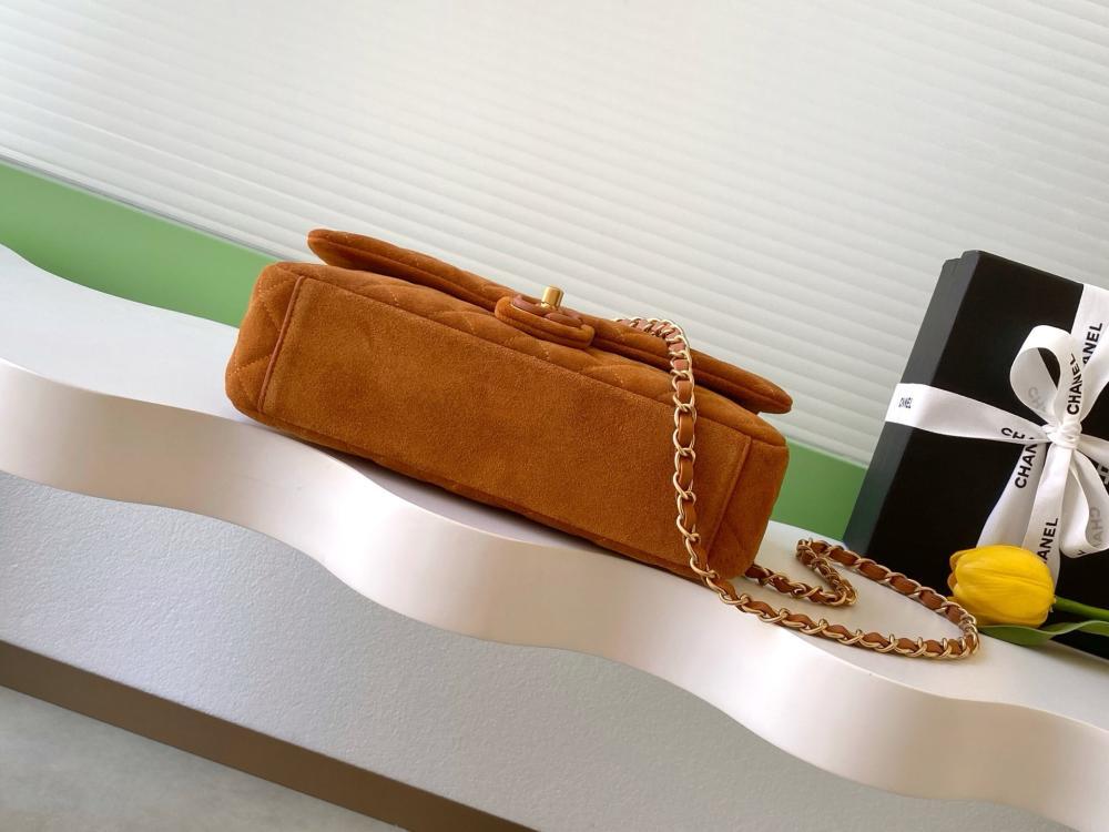 Alma Gold Suede Top Handle Bag