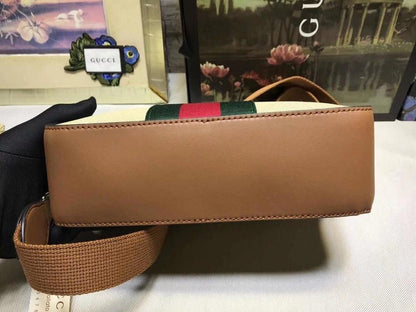 Ophidia Brown Nylon Shoulder Bag