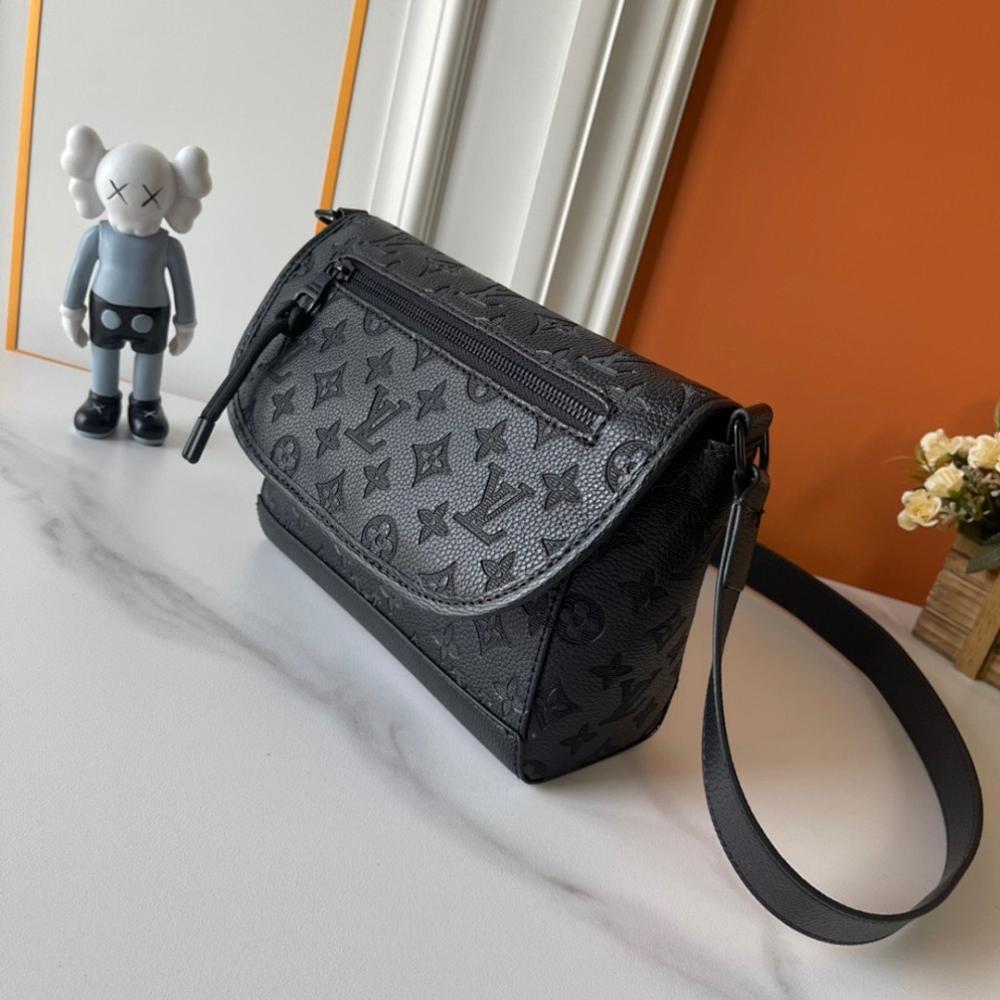 Modern Italian-Inspired Monogram Leather Shoulder Bag