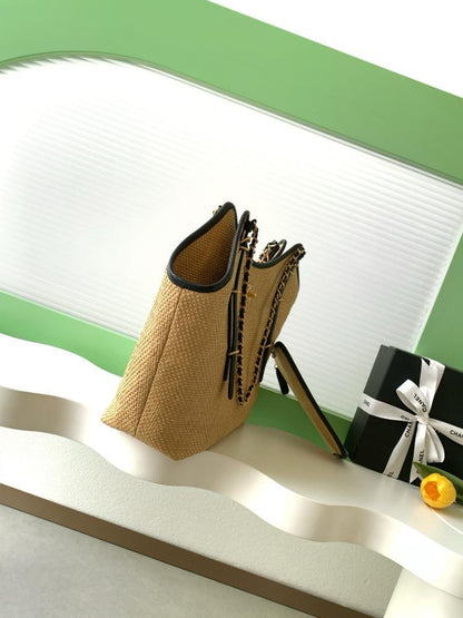 Woven Leather Tote Bag