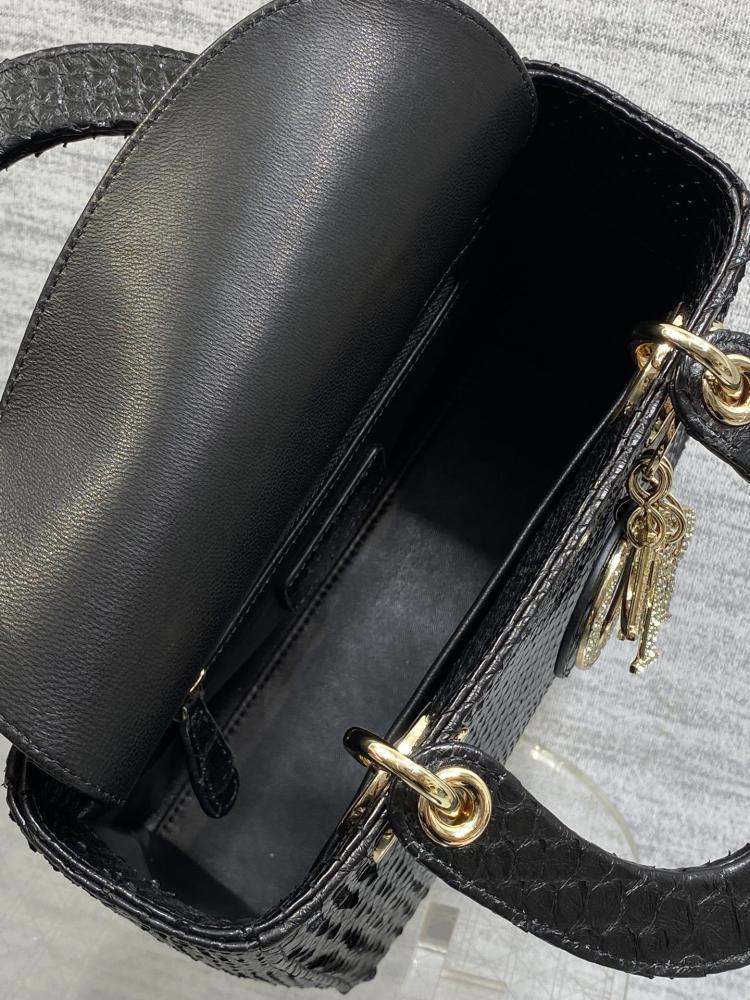 Mini Lady Bag in Black Python