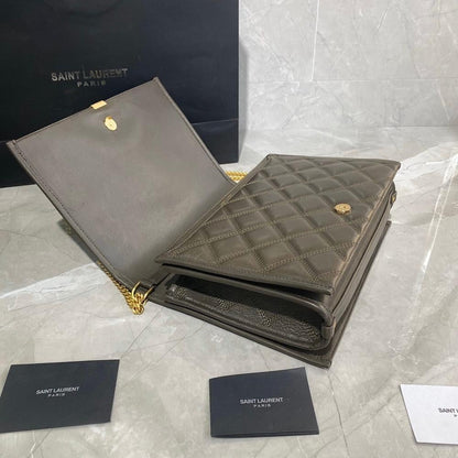 Alma Gold Quilted Leather Shoulder Bag