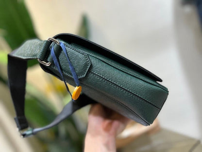 Italian-Inspired Stylish Grey Leather Shoulder Bag