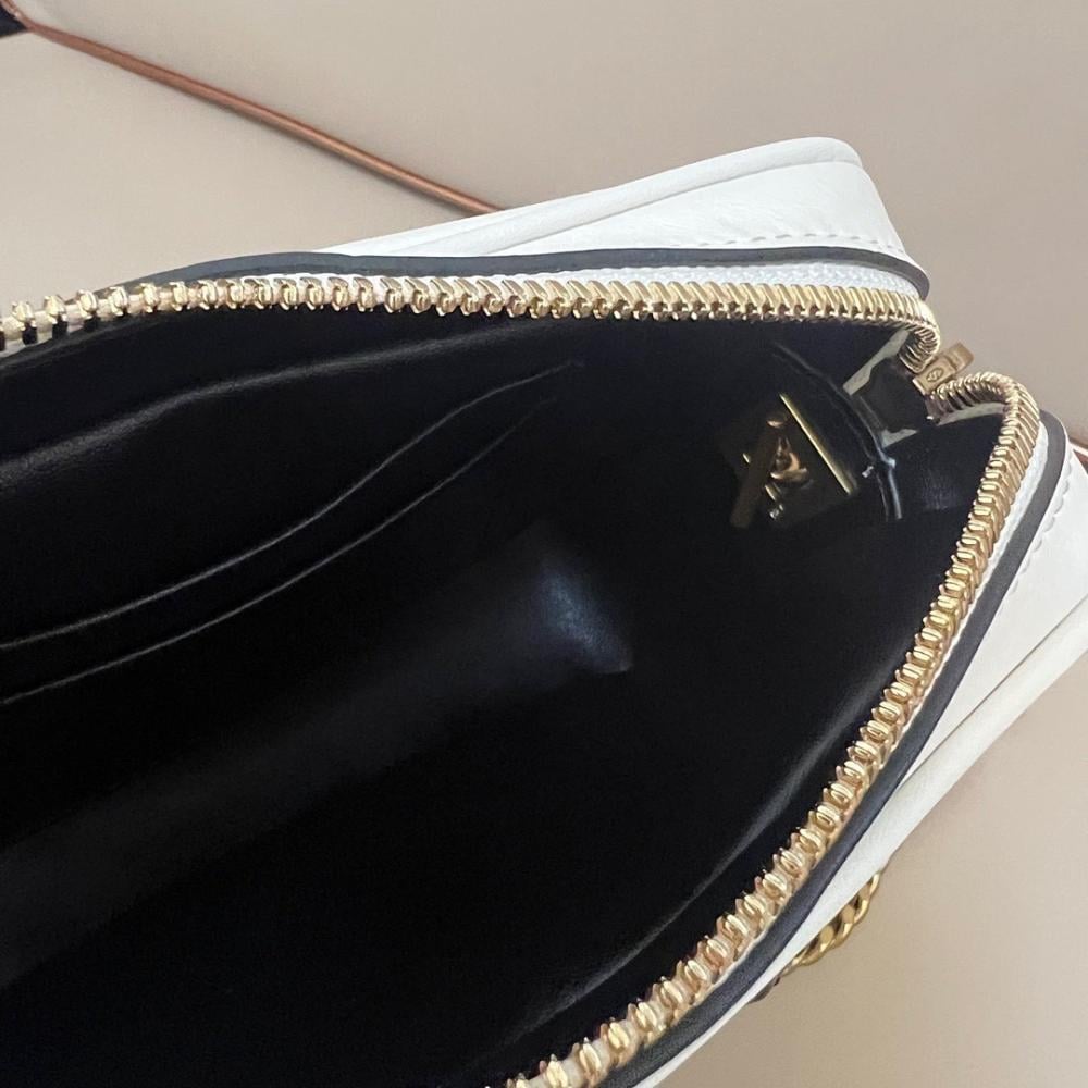 VLogo Signature Gold Leather Shoulder Bag