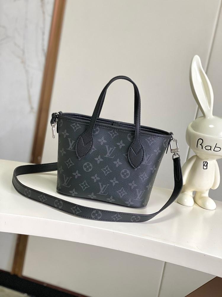Neverfull Black Monogram Leather Shoulder Bag