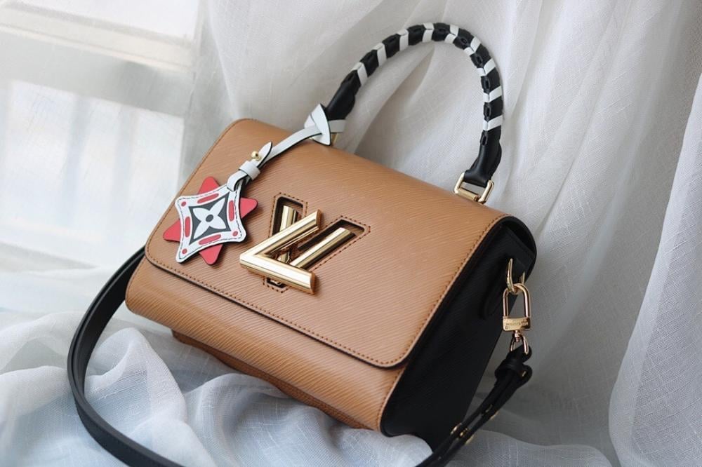 Twist Woven Leather Shoulder Bag