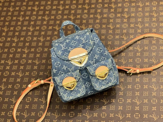 Modern Refined Embroidered Denim Backpack