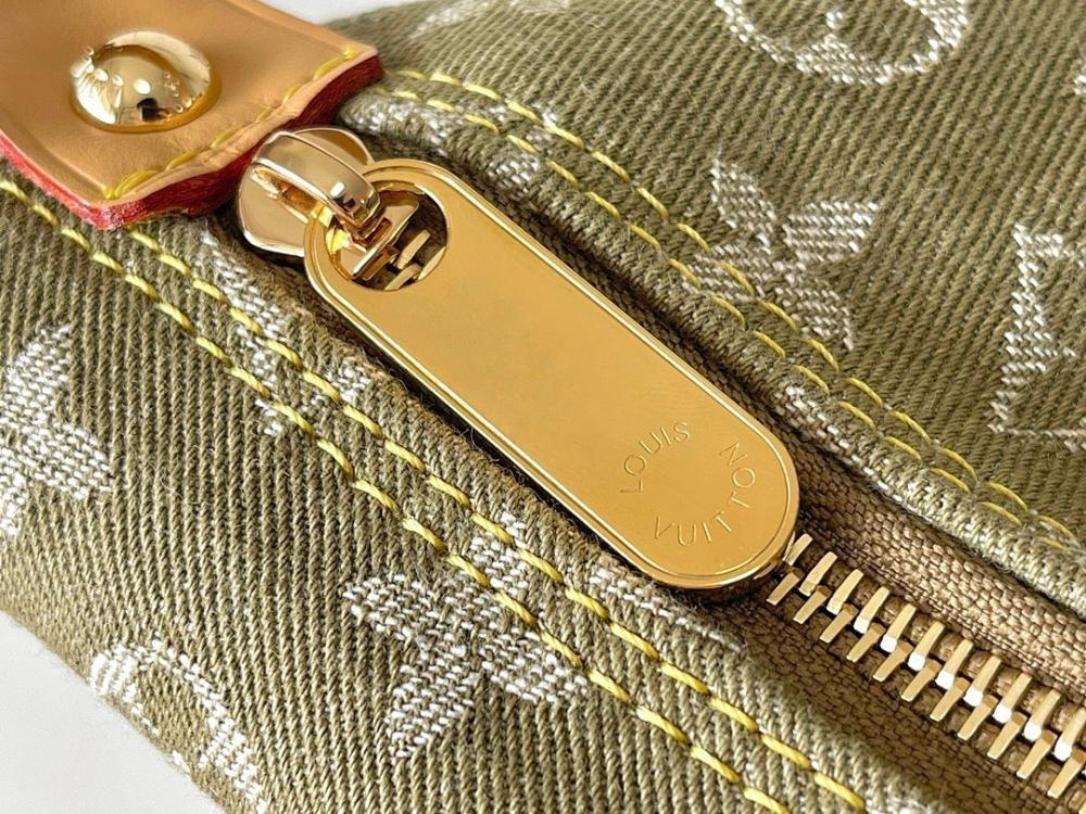 Classic Refined Green Denim Shoulder Bag