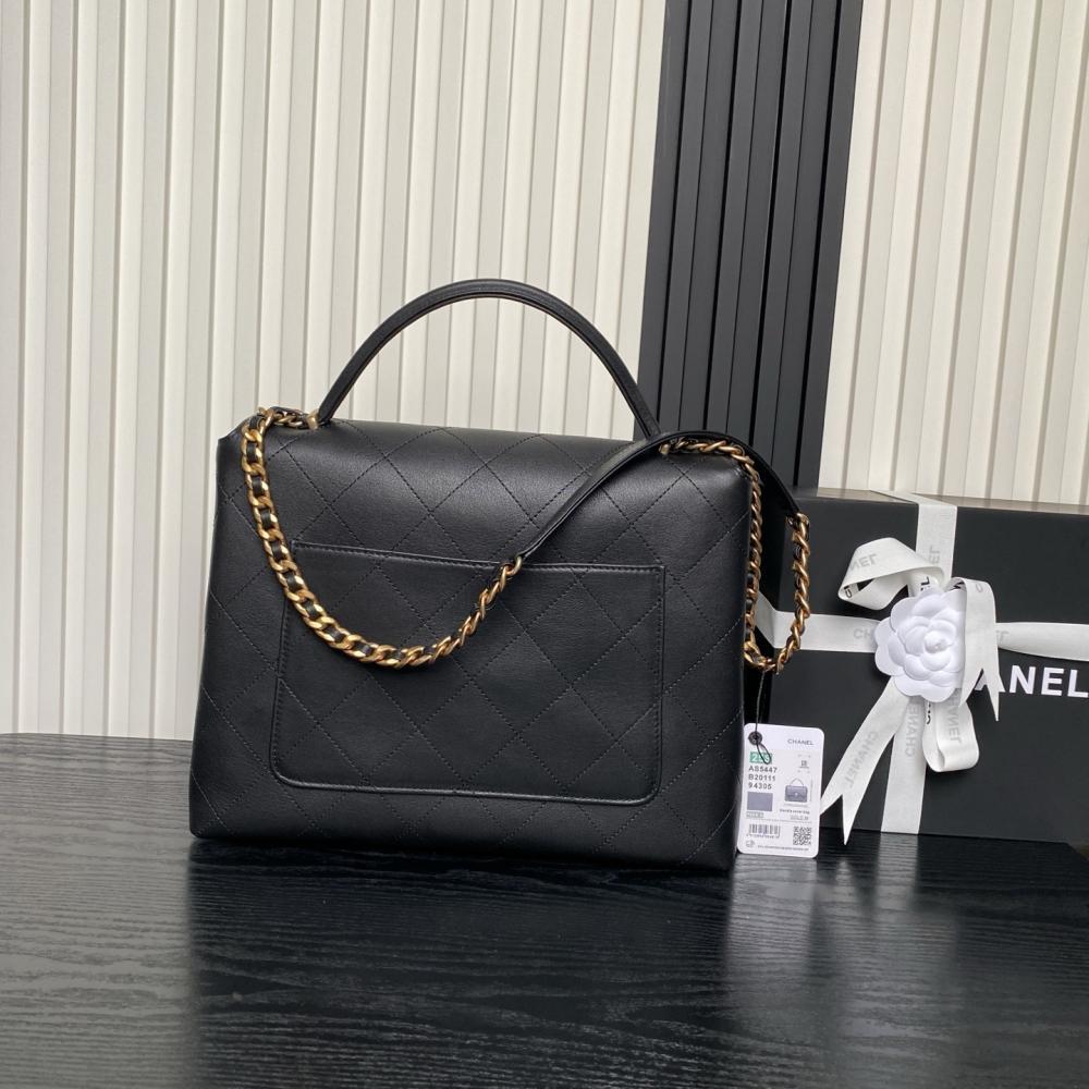 Gold Calfskin Top Handle Bag