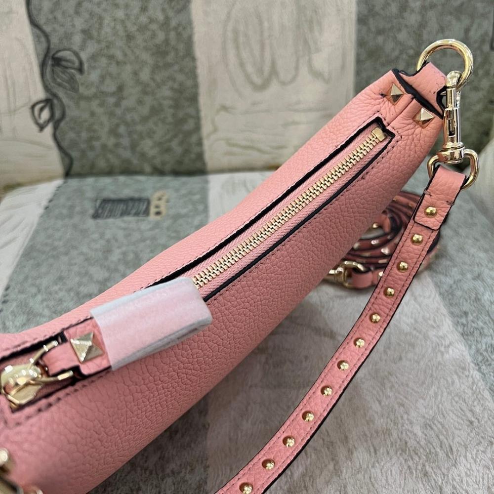 Italian-Inspired Luxury Studded Calfskin Hobo Bag