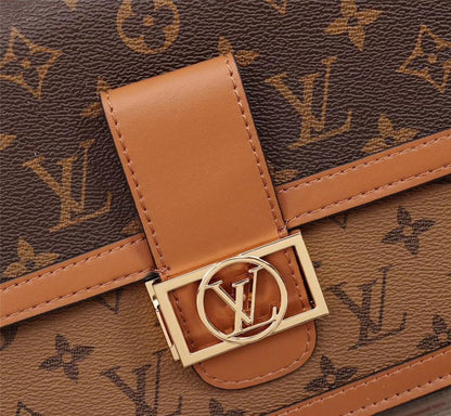 Stylish Premium Monogram Leather Top Handle Bag
